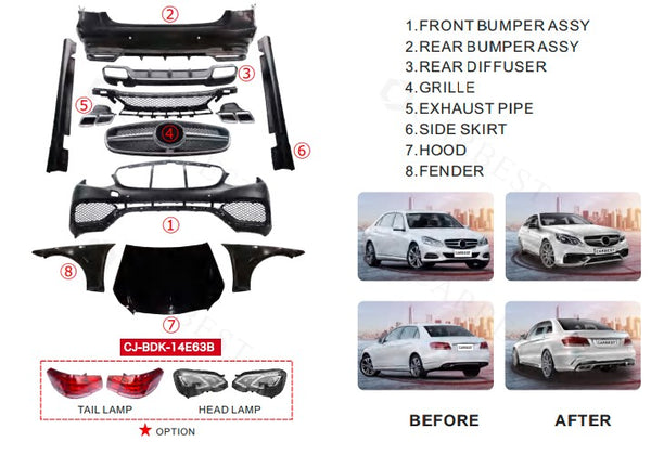 W212 BODY KIT FOR E-CLASS 2009-2013 UPGRADE TO E63 AMG 2014-2015