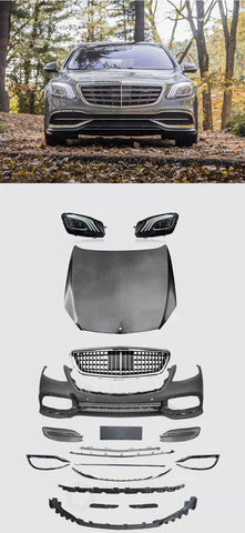 W221 MAYBACH BODY KIT UPGRADE TO W222 2018 MAYBACH S-CLASS 2006-2013