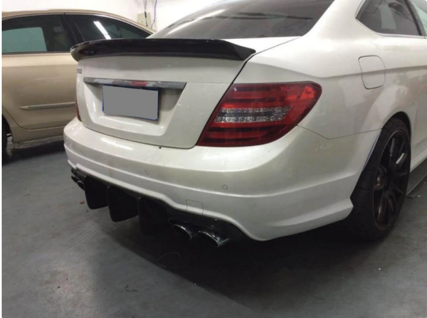 Rear Trunk Spoiler Wing Lip for Mercedes-Benz C-Class W204 C180 C200 C250 C300 C63 AMG Coupe 2008 - 2014 Carbon Fiber