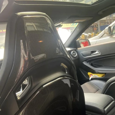 Carbon Fiber W205 C63 Seat Back Covers for Mercedes Benz AMG A45 CLA45 GLA45 AMG GT 2014-2021