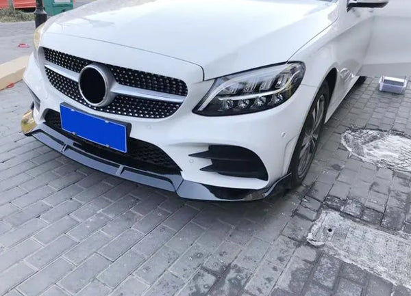 Painted Black ABS NEW C-Class W205 Front Lip Splitter for Mercedes Benz W206 C300 Sport 2019 2018