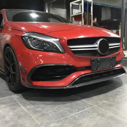 Carbon Fiber A45 Front Valance Lip with Canards for Mercedes Benz W176 A250 AMG Style 2013-2018